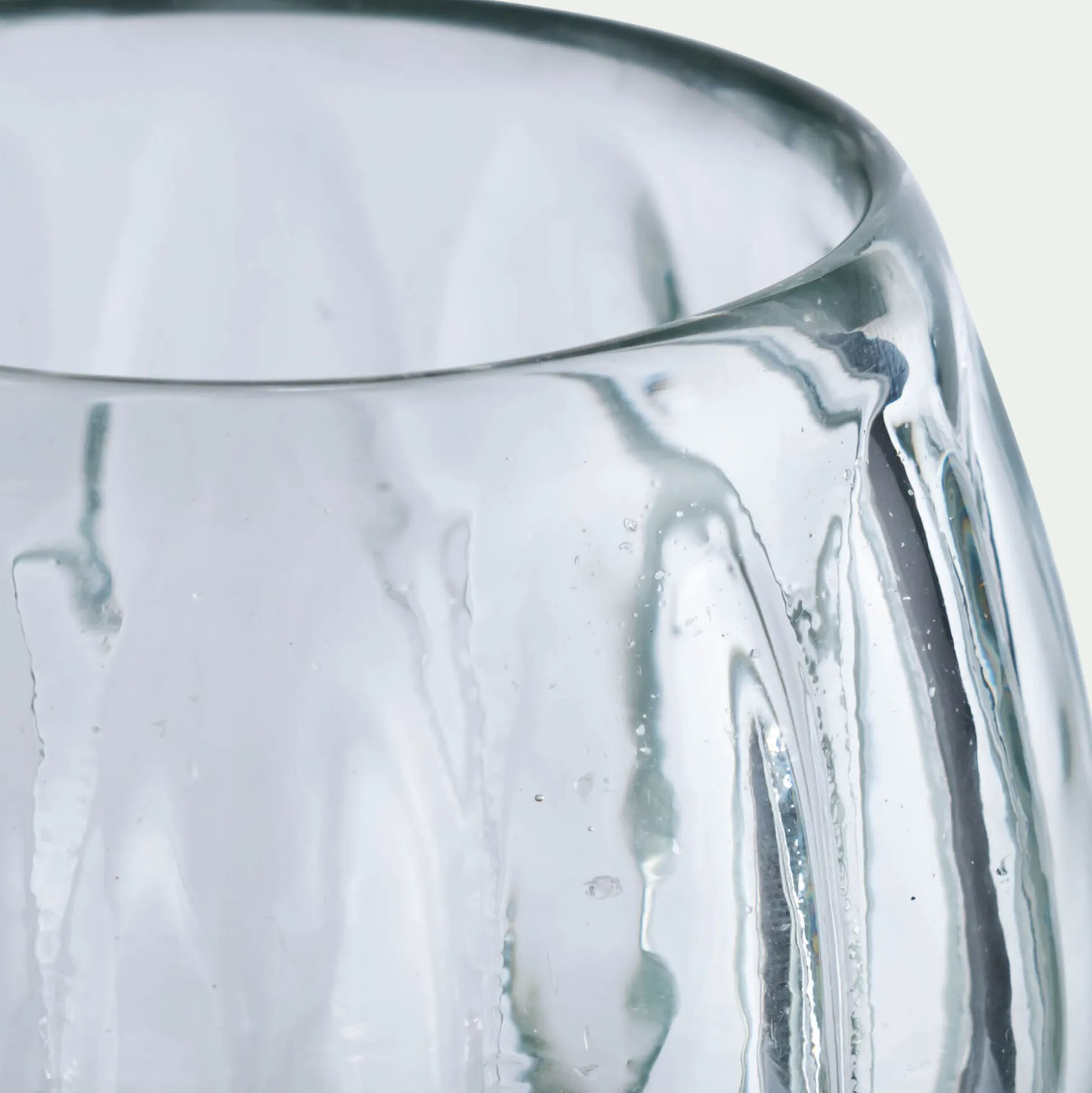 Photophore en verre D9cm - gris