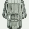Photophore en verre H10cm - gris