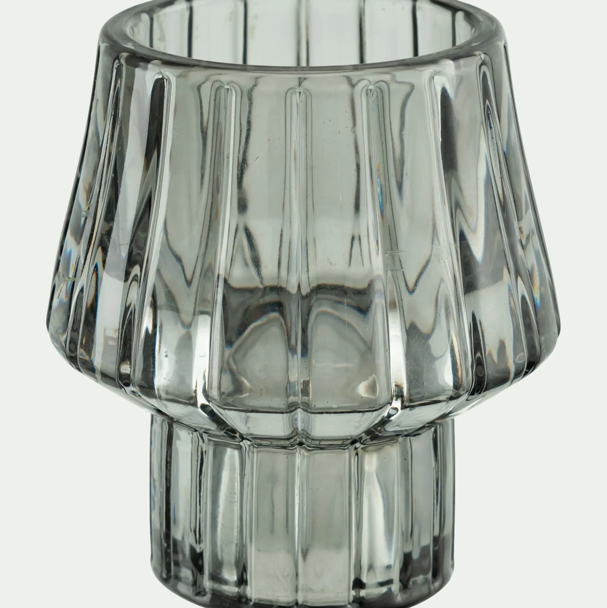 Photophore en verre H10cm - gris