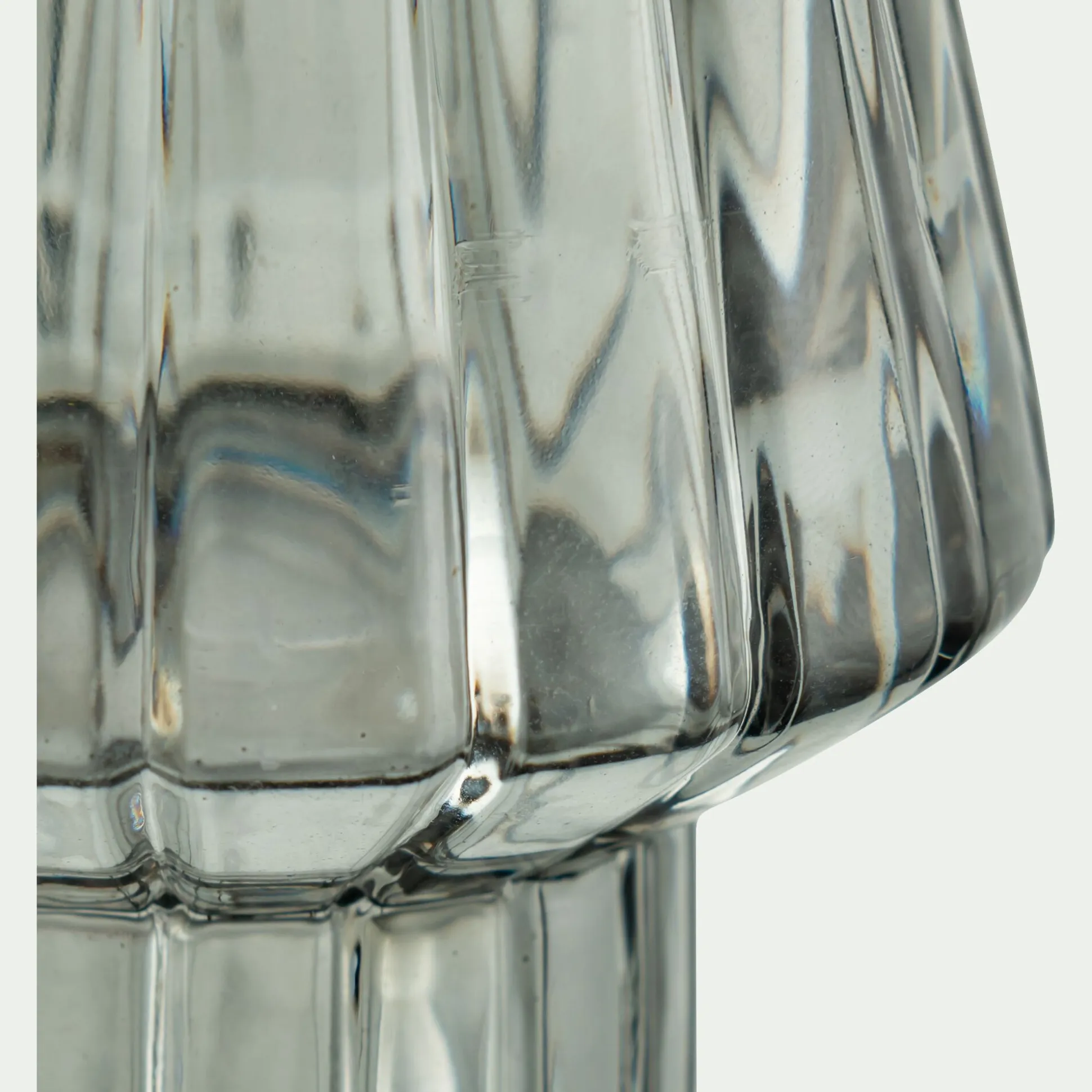 Photophore en verre H10cm - gris