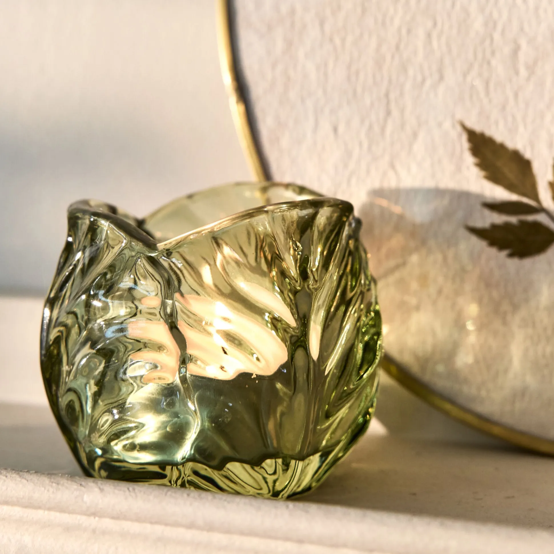Photophore en verre teinté D7,5cm - vert