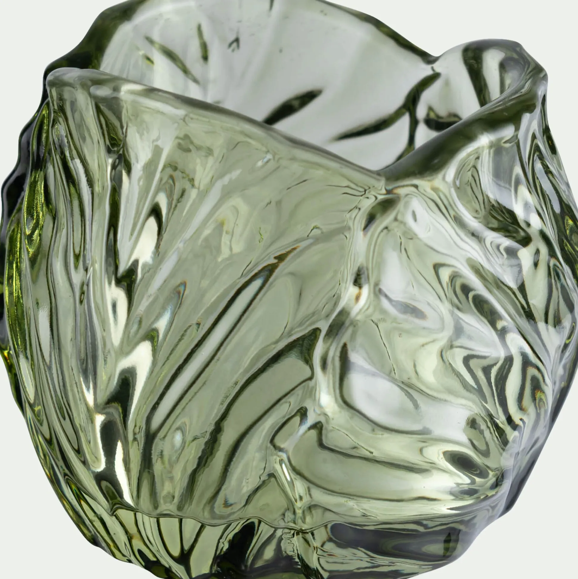 Photophore en verre teinté D7,5cm - vert