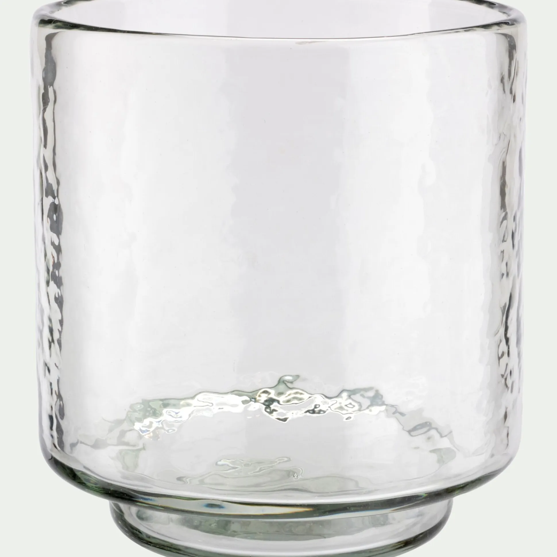 Photophore en verre trouble D13xH14cm - transparent