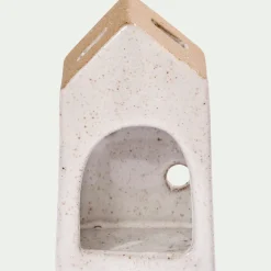 Photophore maisonnette de Noël en dolomite H10,6cm - gris