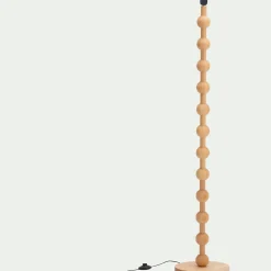Pied de lampadaire en bois d'hévéa H142 cm - bois clair
