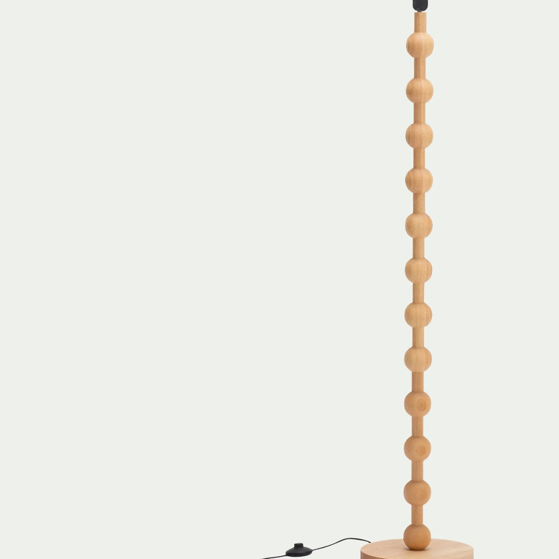 Pied de lampadaire en bois d'hévéa H142 cm - bois clair