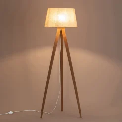 Pied de lampadaire en bois d'hévéa H130,5 cm - bois clair