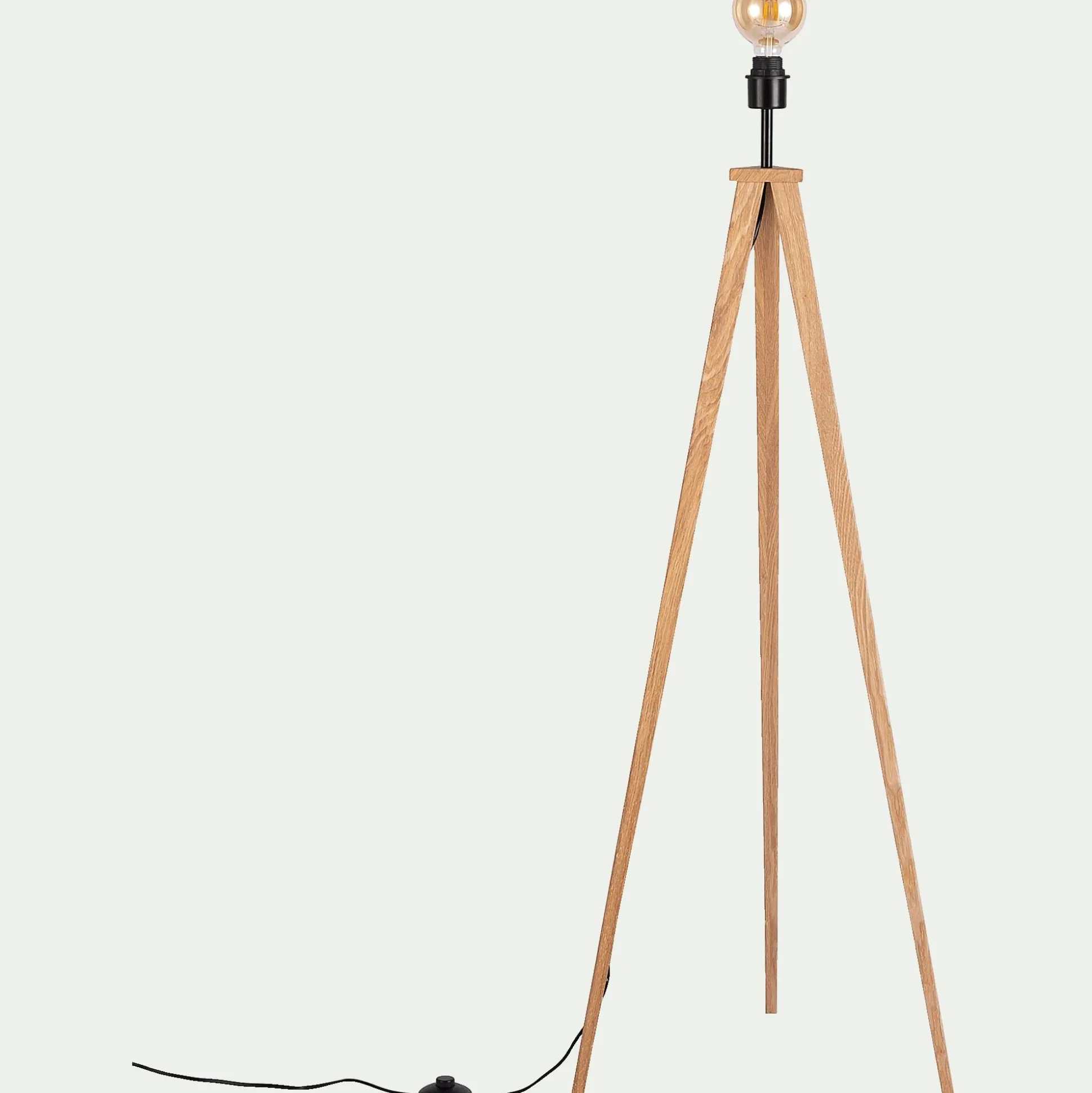 Pied de lampadaire en métal effet bois - naturel H134,50cm