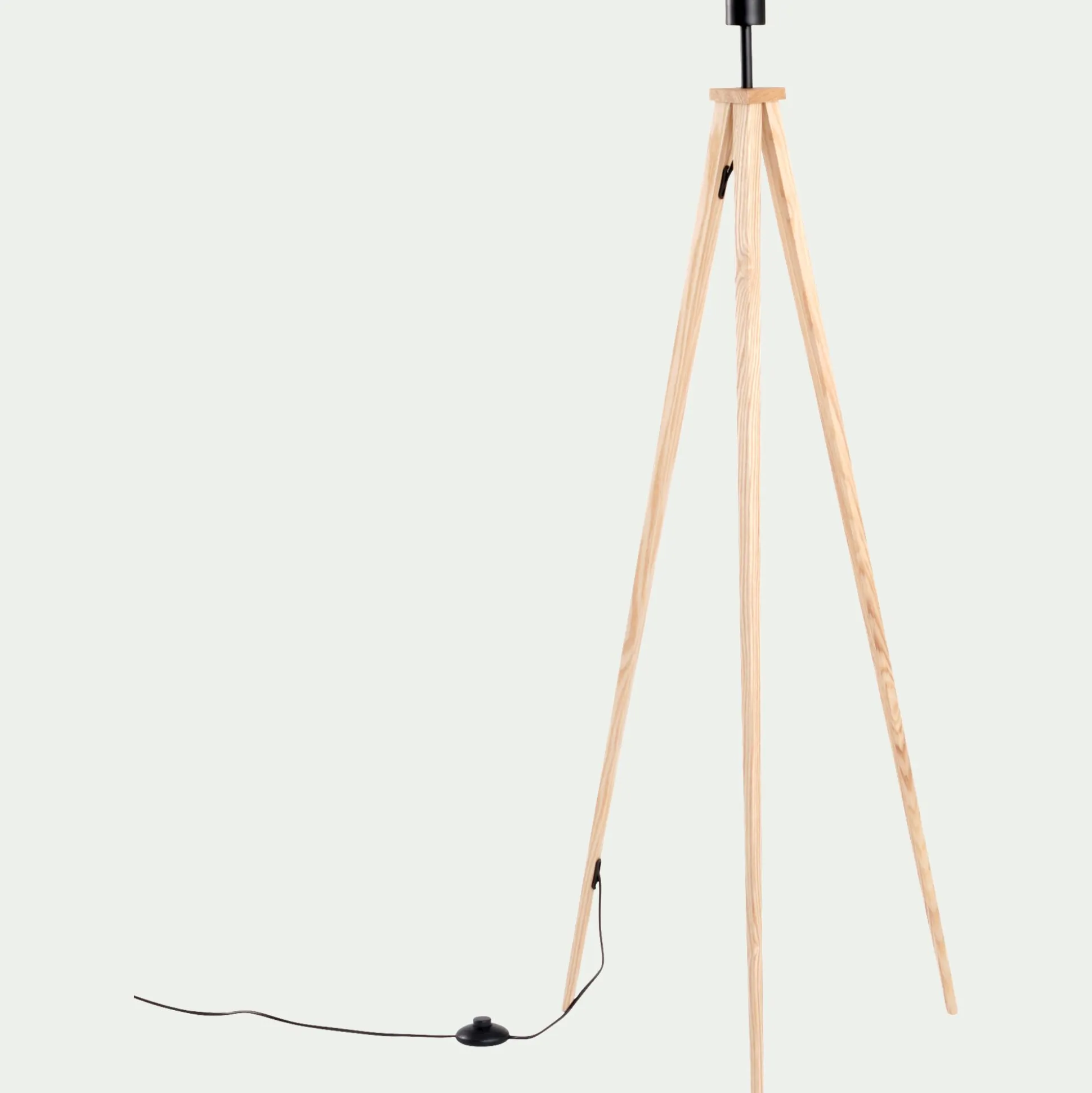 Pied de lampadaire en métal effet bois - naturel H134,50cm