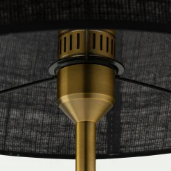 Pied de lampe électrifié en acier - doré H37,2cm