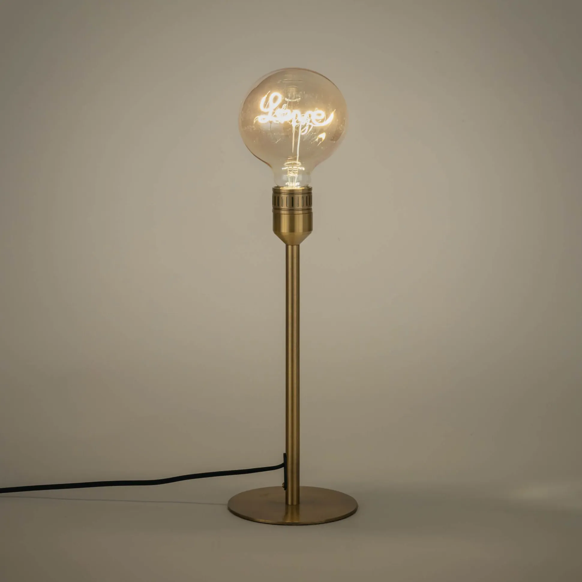 Pied de lampe électrifié en acier - doré H37,2cm