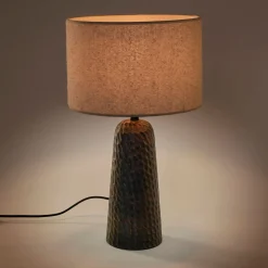 Pied de lampe électrifié en bois de manguier H40cm - marron foncé