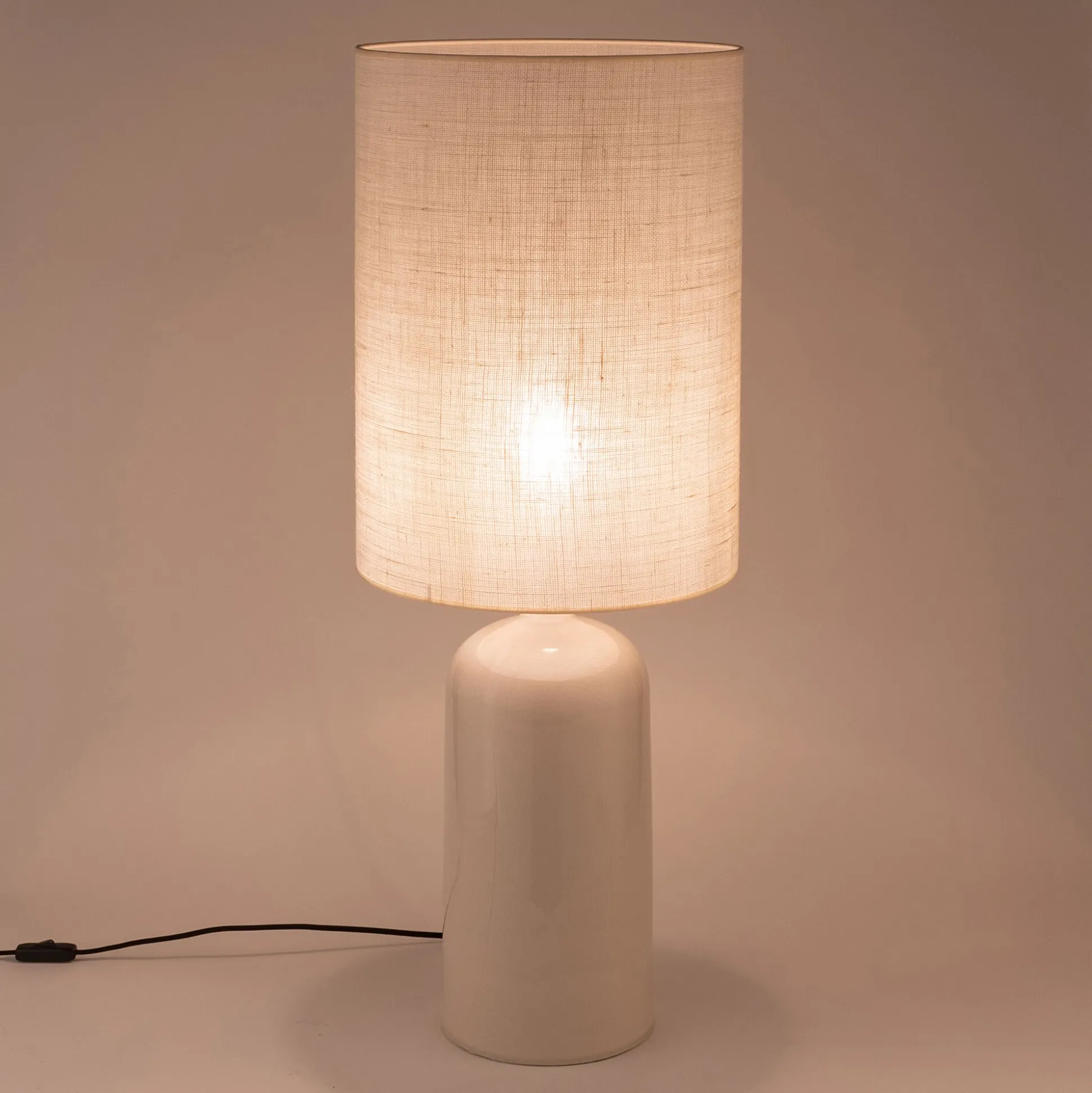 Pied de lampe électrifié en céramique D21cm - blanc
