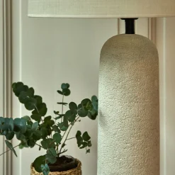 Pied de lampe électrifié en fibre de verre D13cm - blanc
