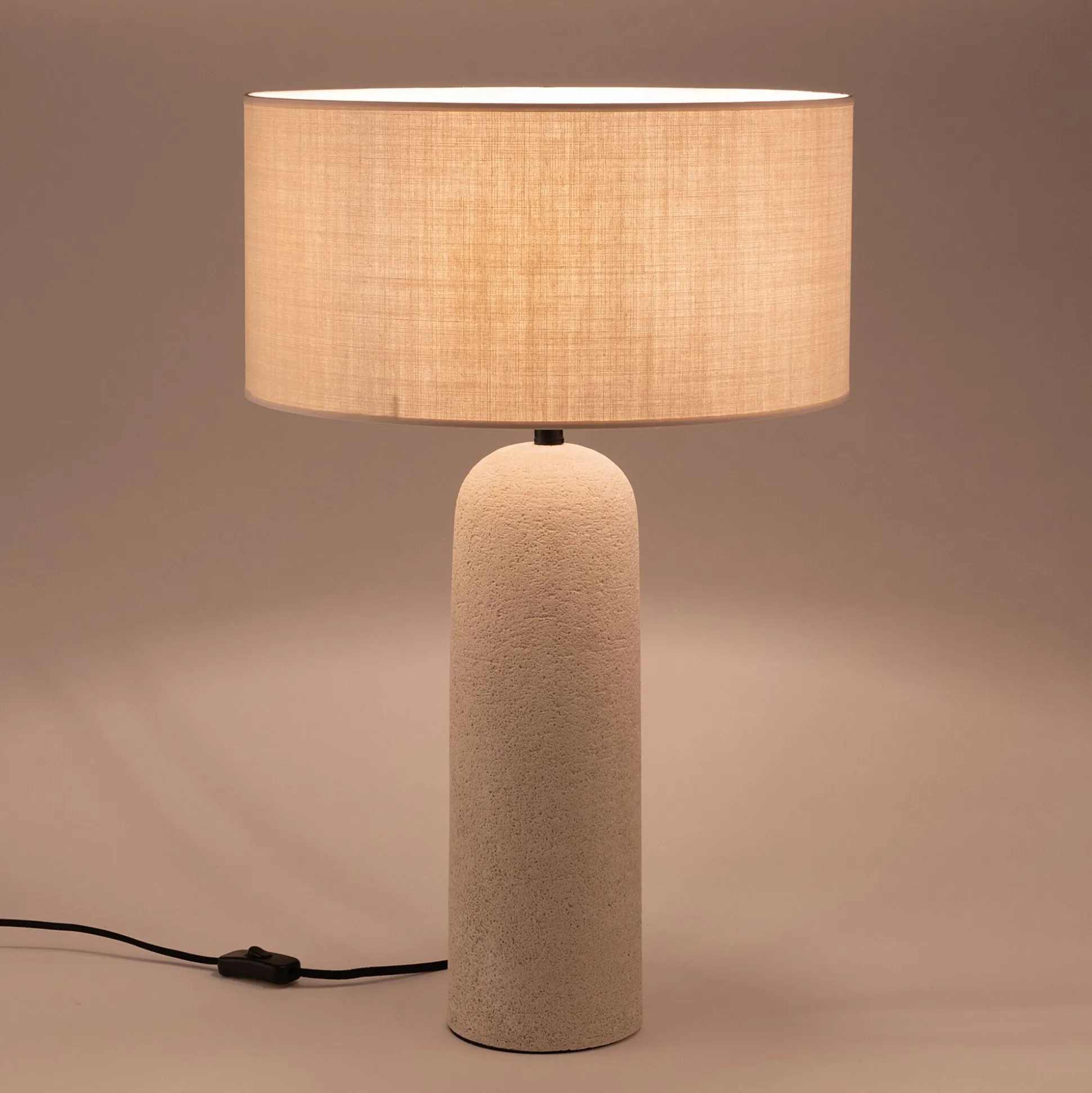 Pied de lampe électrifié en fibre de verre D13cm - blanc