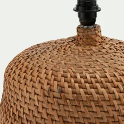 Pied de lampe électrifié en rotin H57cm - naturel
