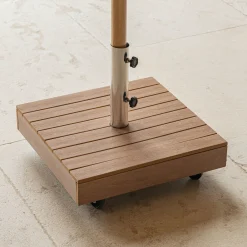 Pied de parasol en béton et bois 36kg - naturel