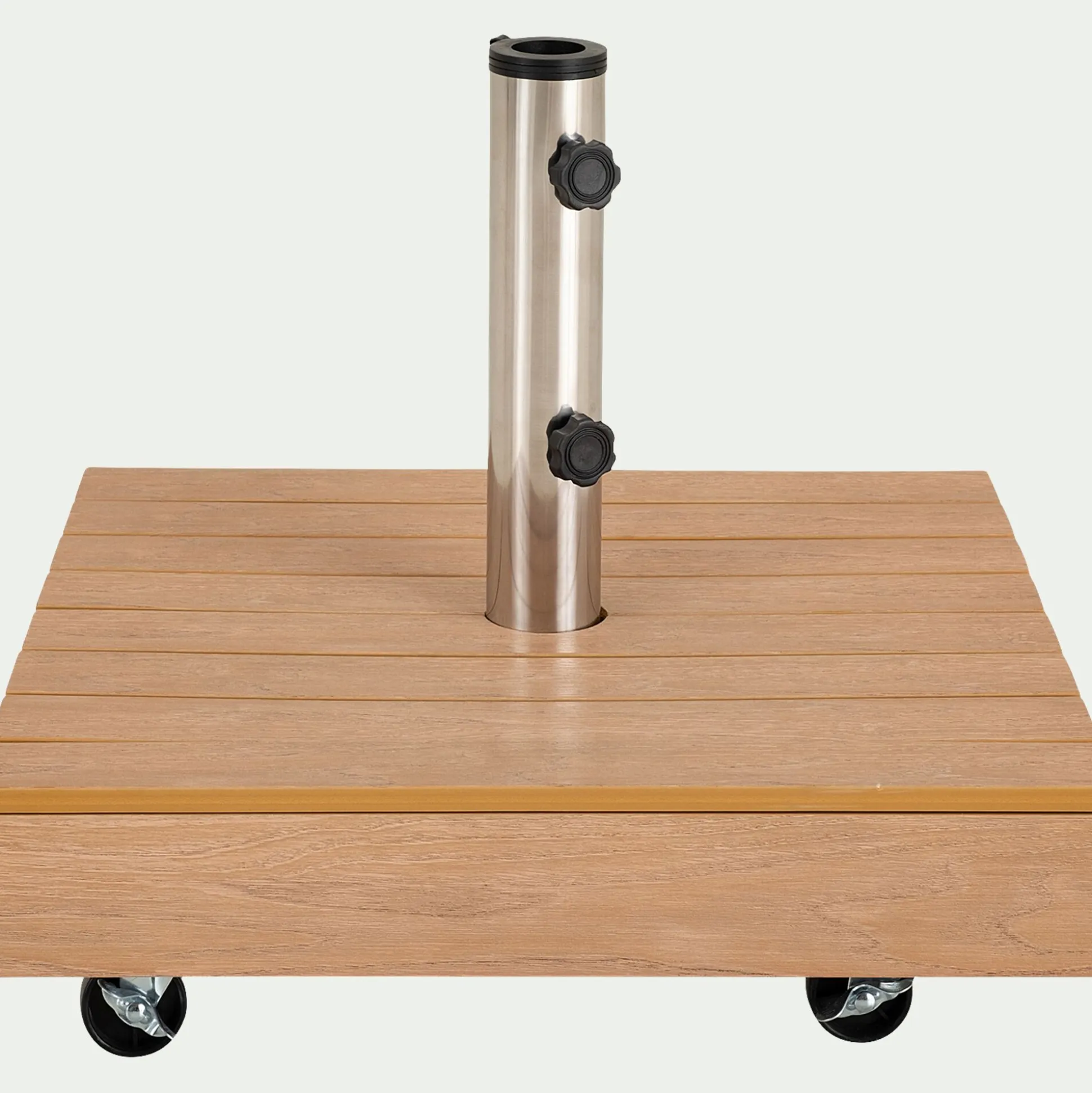 Pied de parasol en béton et bois 36kg - naturel