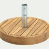 Pied de parasol rond en acacia 27kg - naturel