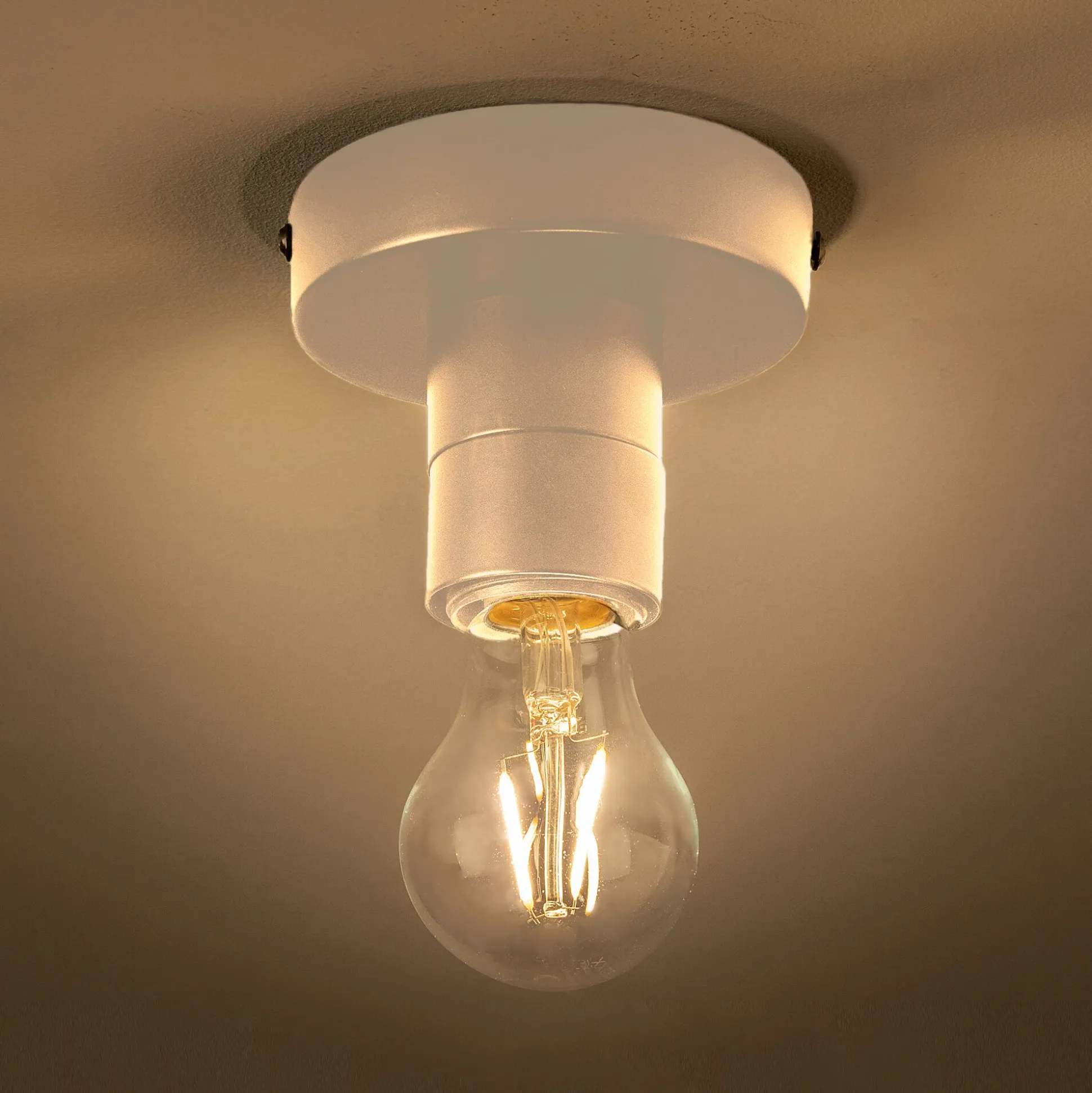Plafonnier électrifié en métal D10cm - blanc