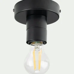 Plafonnier électrifié en métal D10cm - noir
