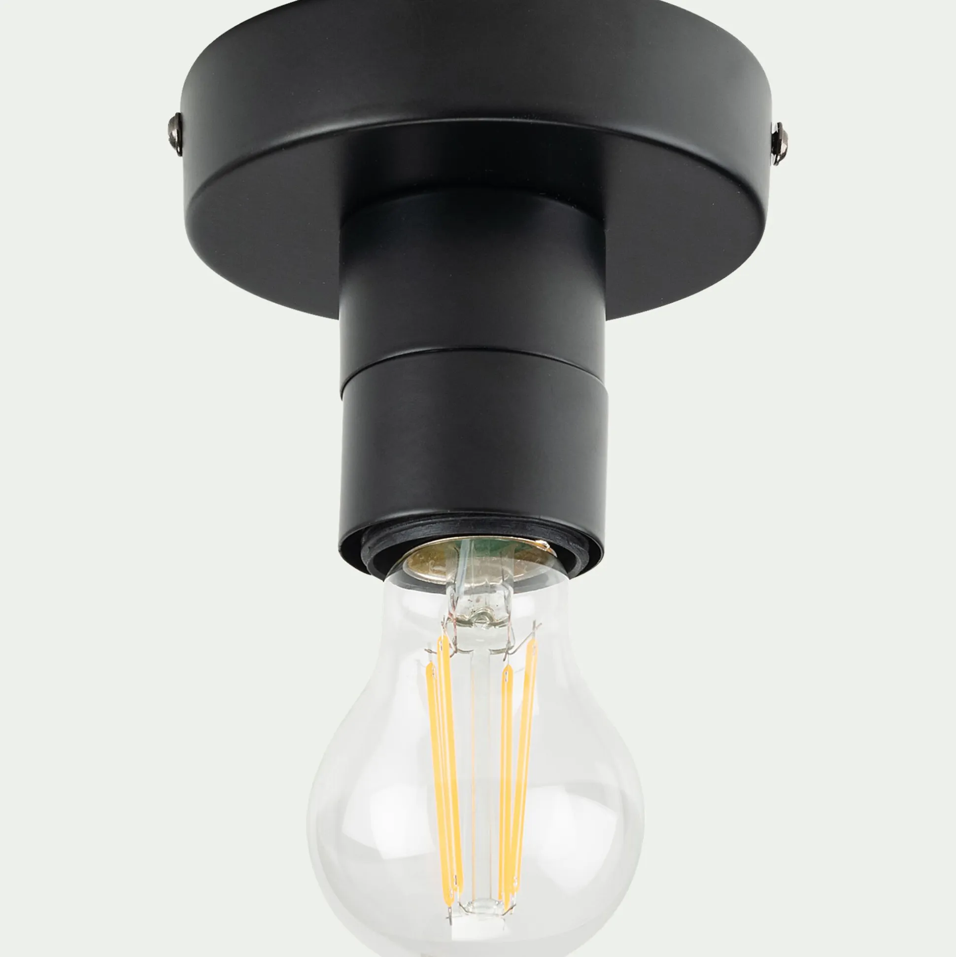 Plafonnier électrifié en métal D10cm - noir