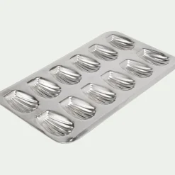 Plaque de cuisson pour 12 madeleines en fer - argenté