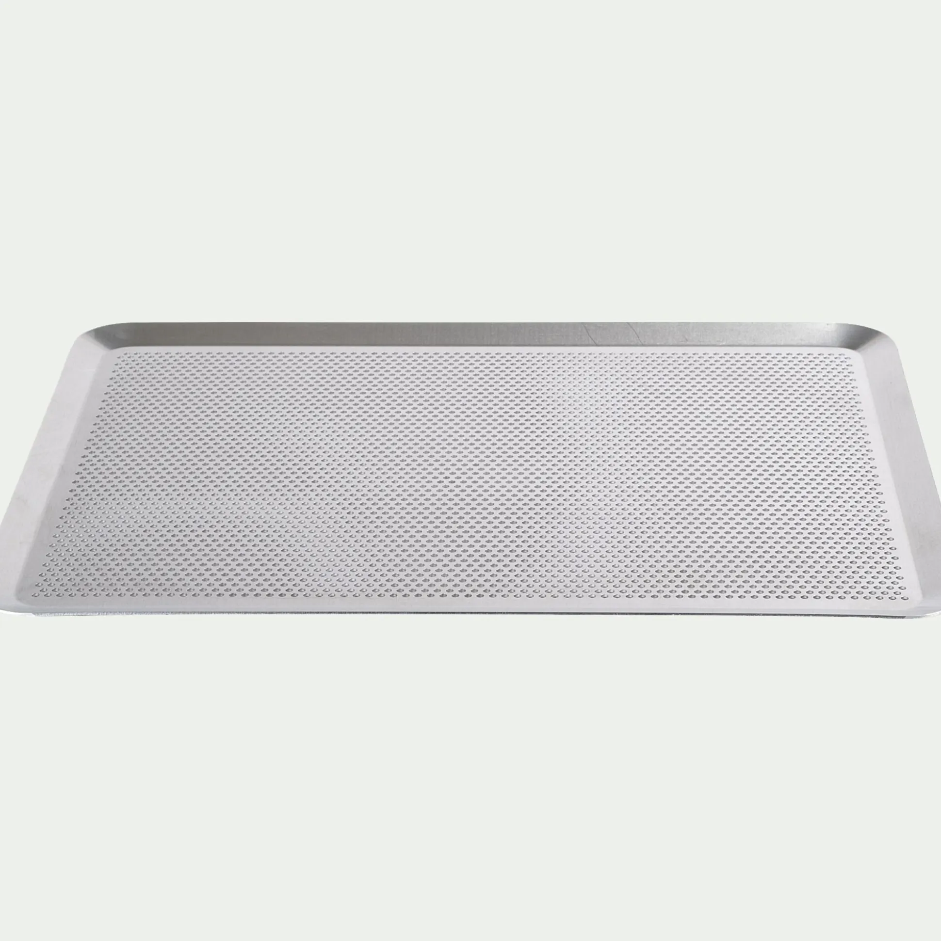 Plaque de four perforée en aluminium 30x40cm - argenté