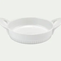 Plat à crème brûlée en porcelaine D12cm - blanc