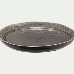 Plat de présentation en grès D34,2cm - bleu