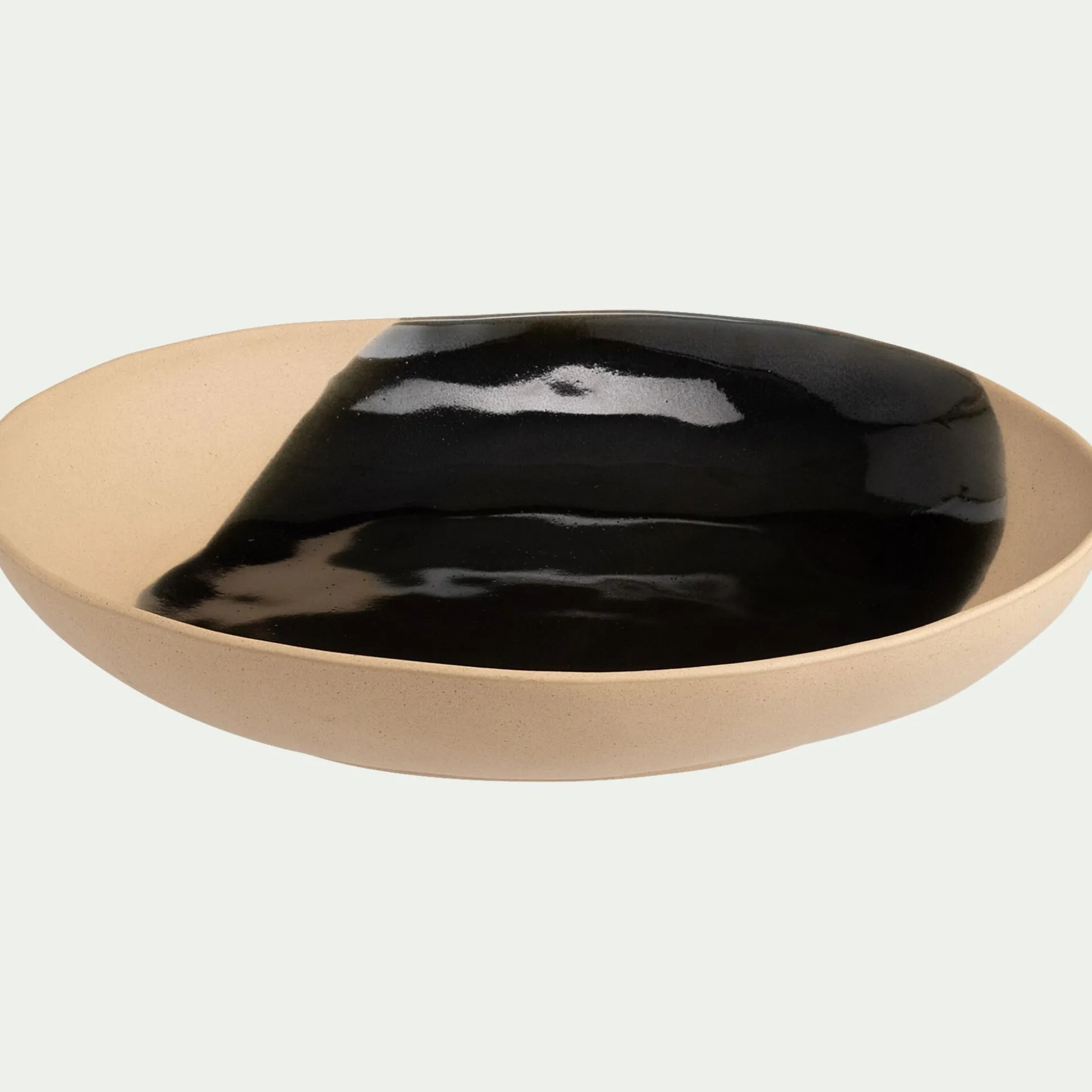 Plat de présentation à motif en grès L36,6cm - beige alpilles