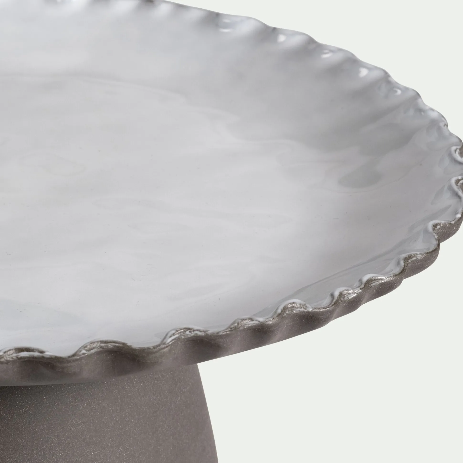 Plat de présentation sur pied en grès D28cm - noir