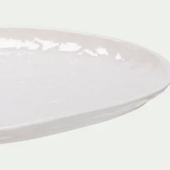 Plateau déco organique en céramique L31cm - blanc