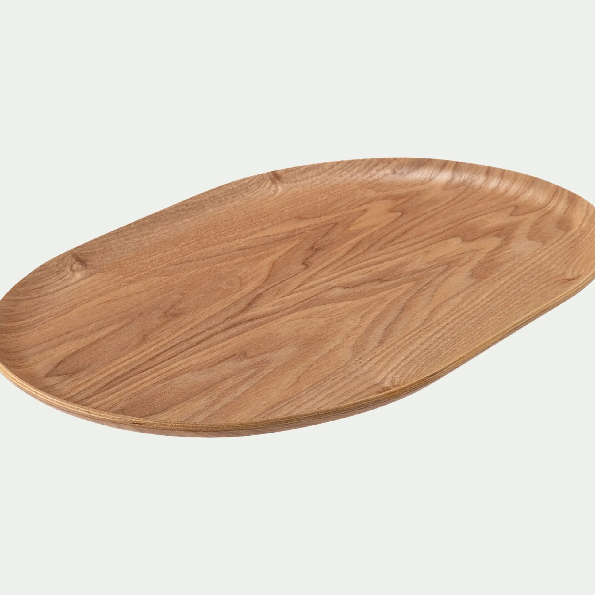 Plateau décoratif ovale en bois de saule 25x40cm - bois clair