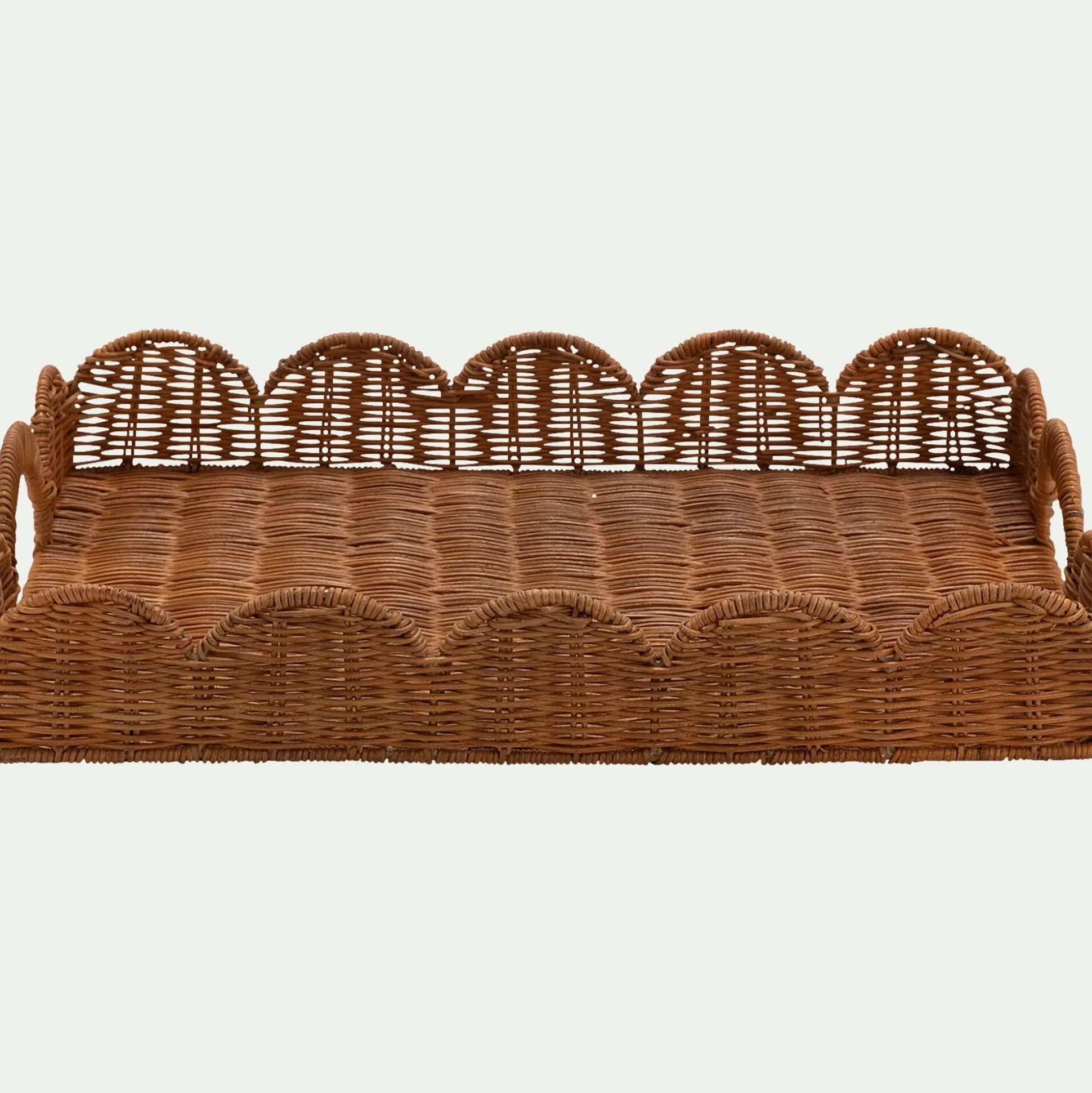 Plateau rectangulaire en rotin L46cm - marron