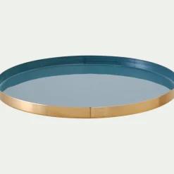 Plateau rond en fer D29,5cm - bleu