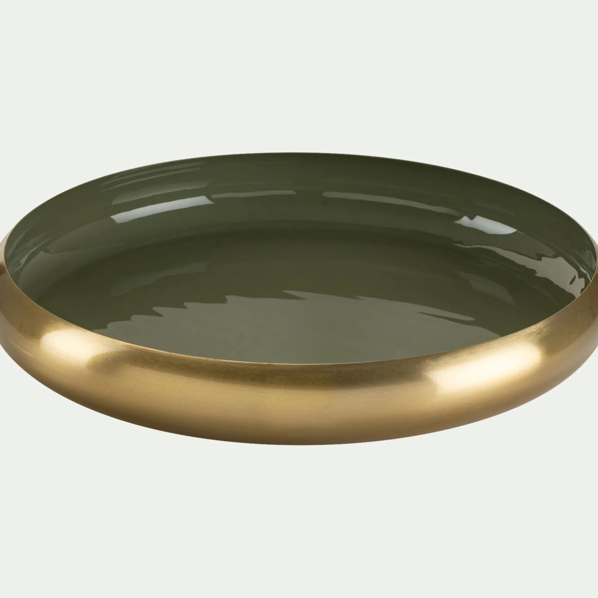 Plateau rond en fer D43cm - vert cèdre