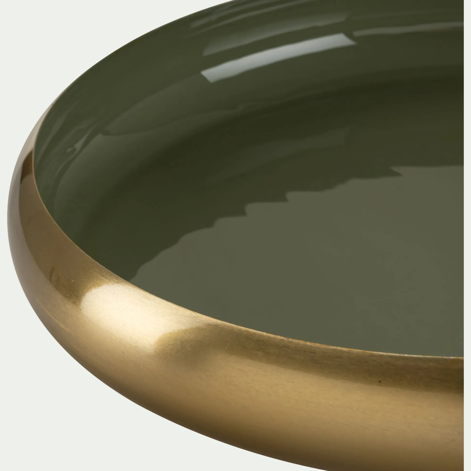 Plateau rond en fer D43cm - vert cèdre