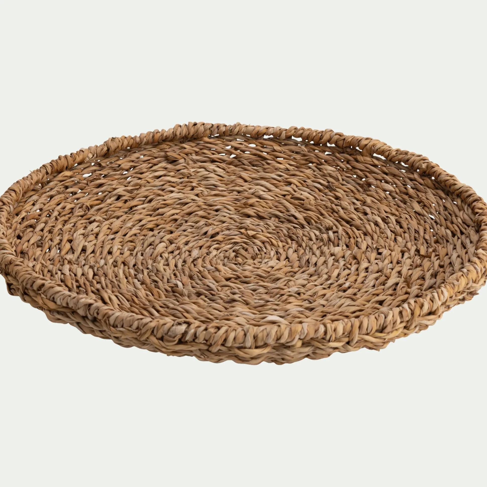 Plateau rond en jonc de mer D38cm - naturel