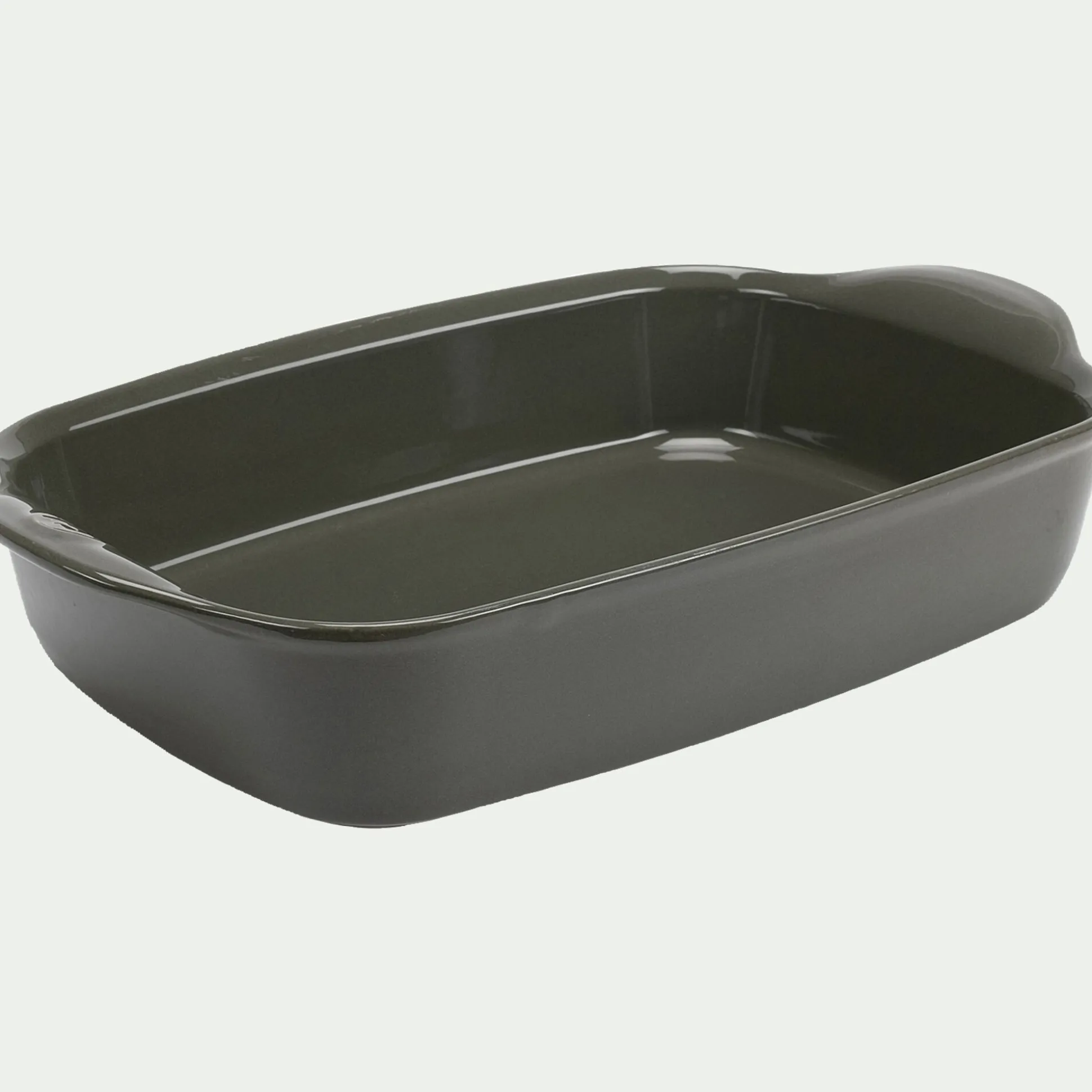 Plat à four en céramique L36,5cm - vert cèdre