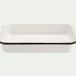 Plat à four rectangulaire en acier 25x35cm - blanc