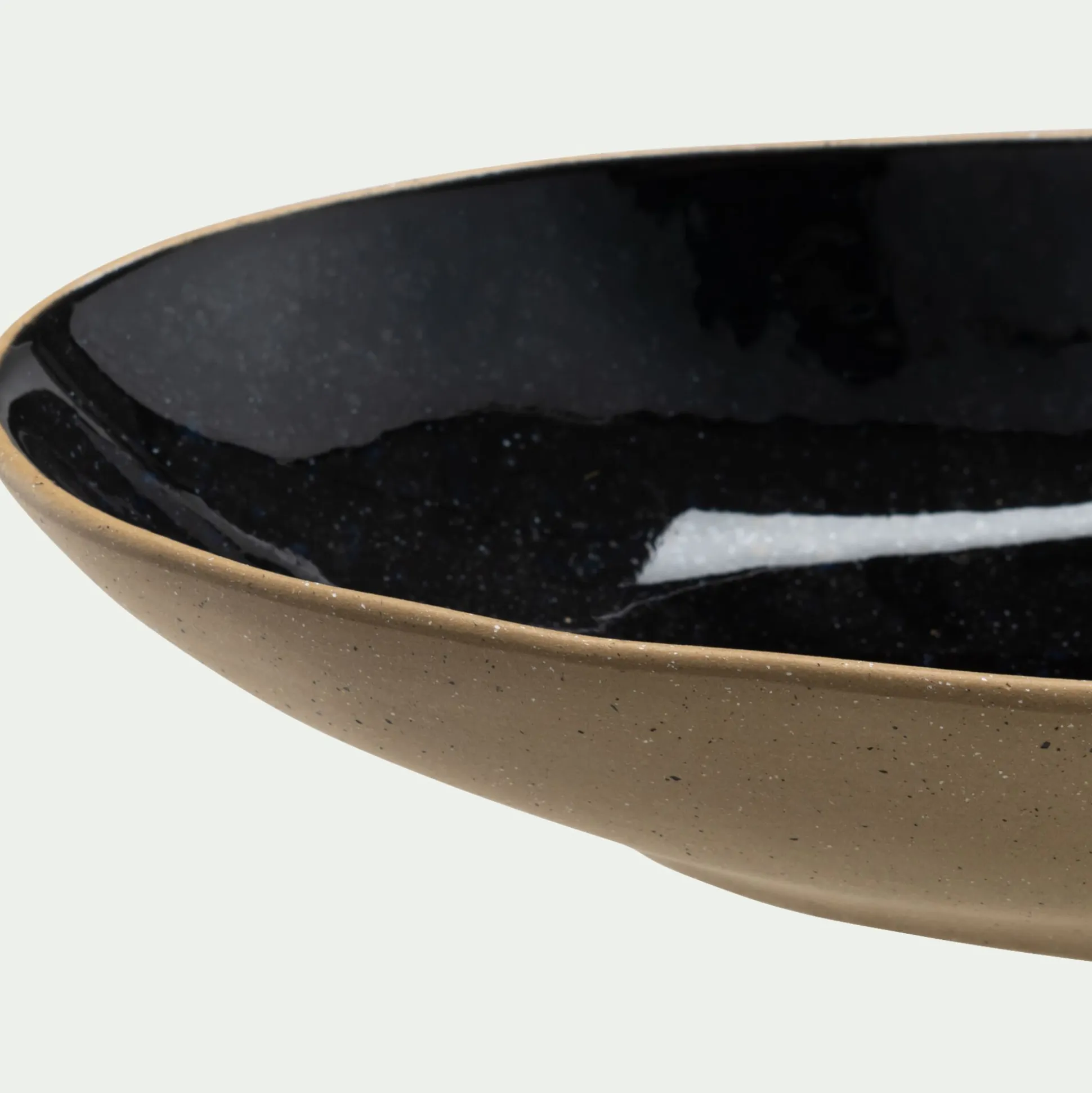 Plat ovale en grès recyclé L33cm - noir