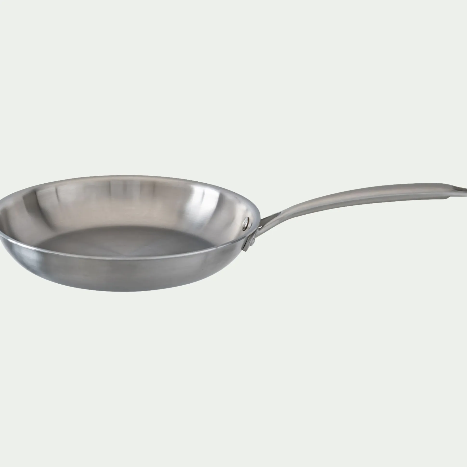 Poêle en inox D24cm - argenté métallisé