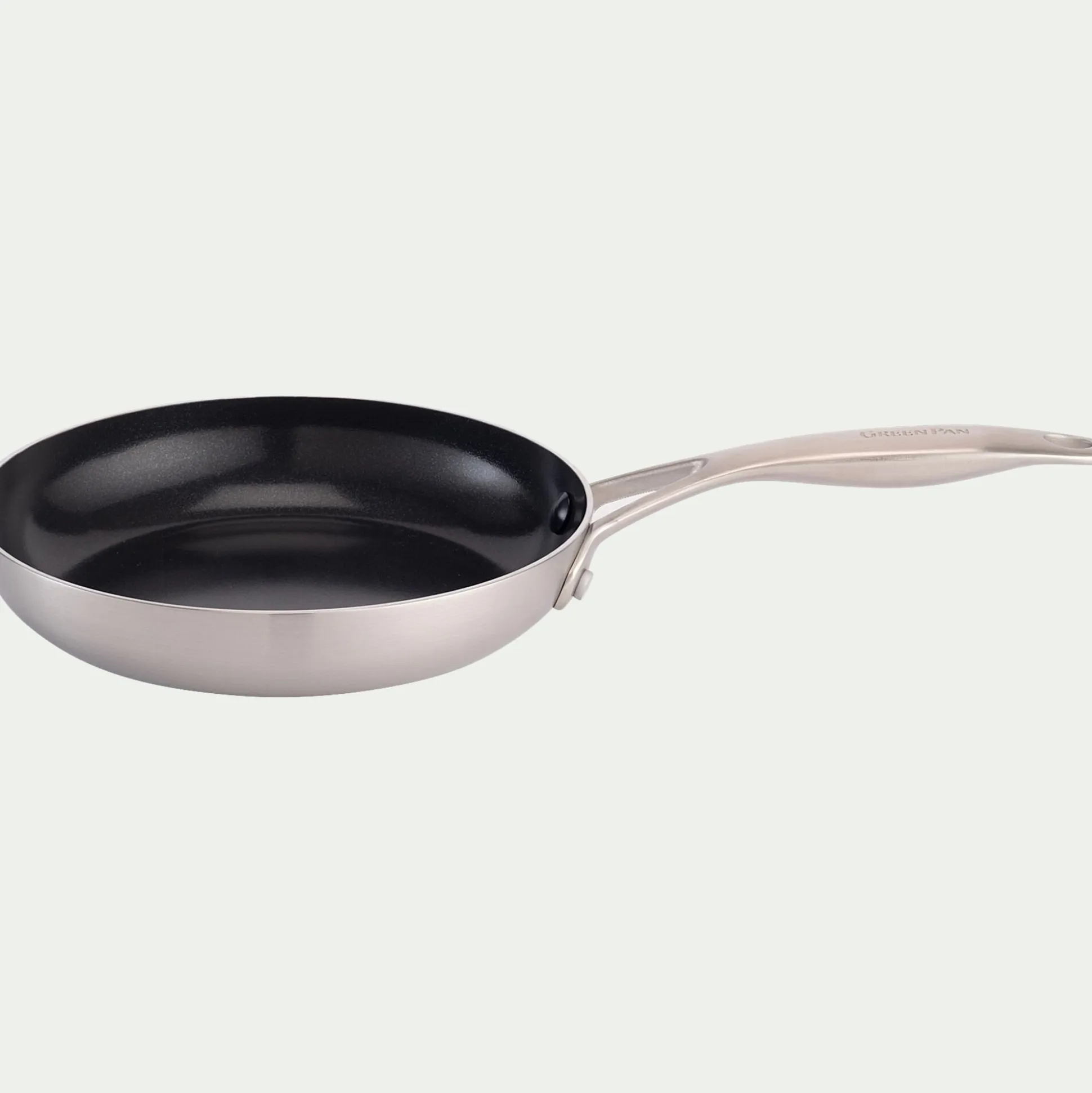 Poêle en inox et céramique D20cm - gris métallisé