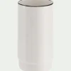 Porte brosse à dent en grès - blanc H11,4cm