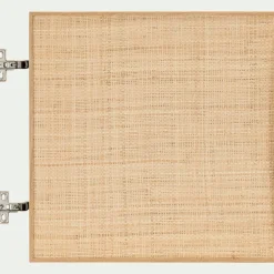 Porte en chêne et raphia avec fond - bois clair