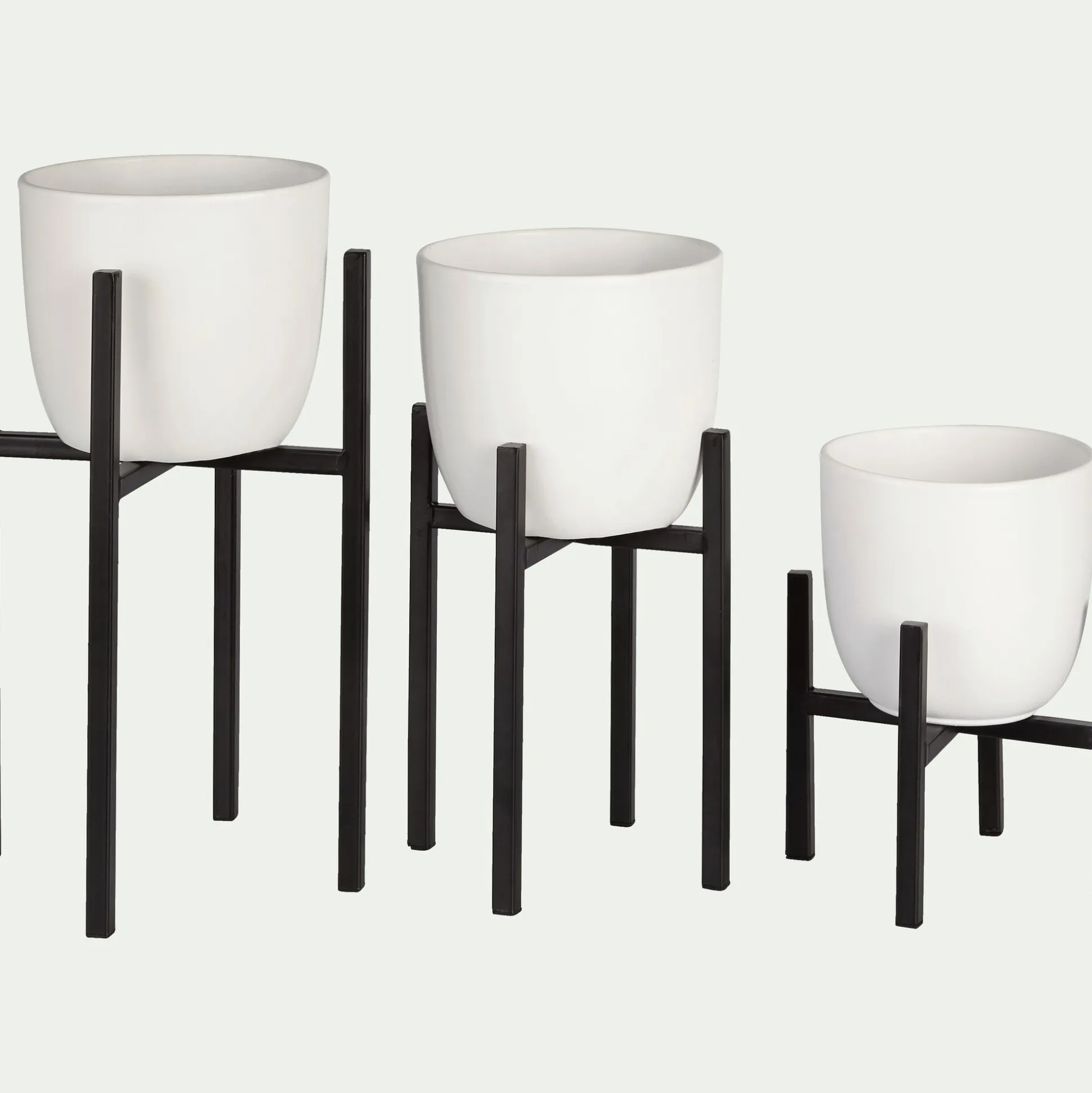 Porte-plante en métal noir H35xD20,5cm
