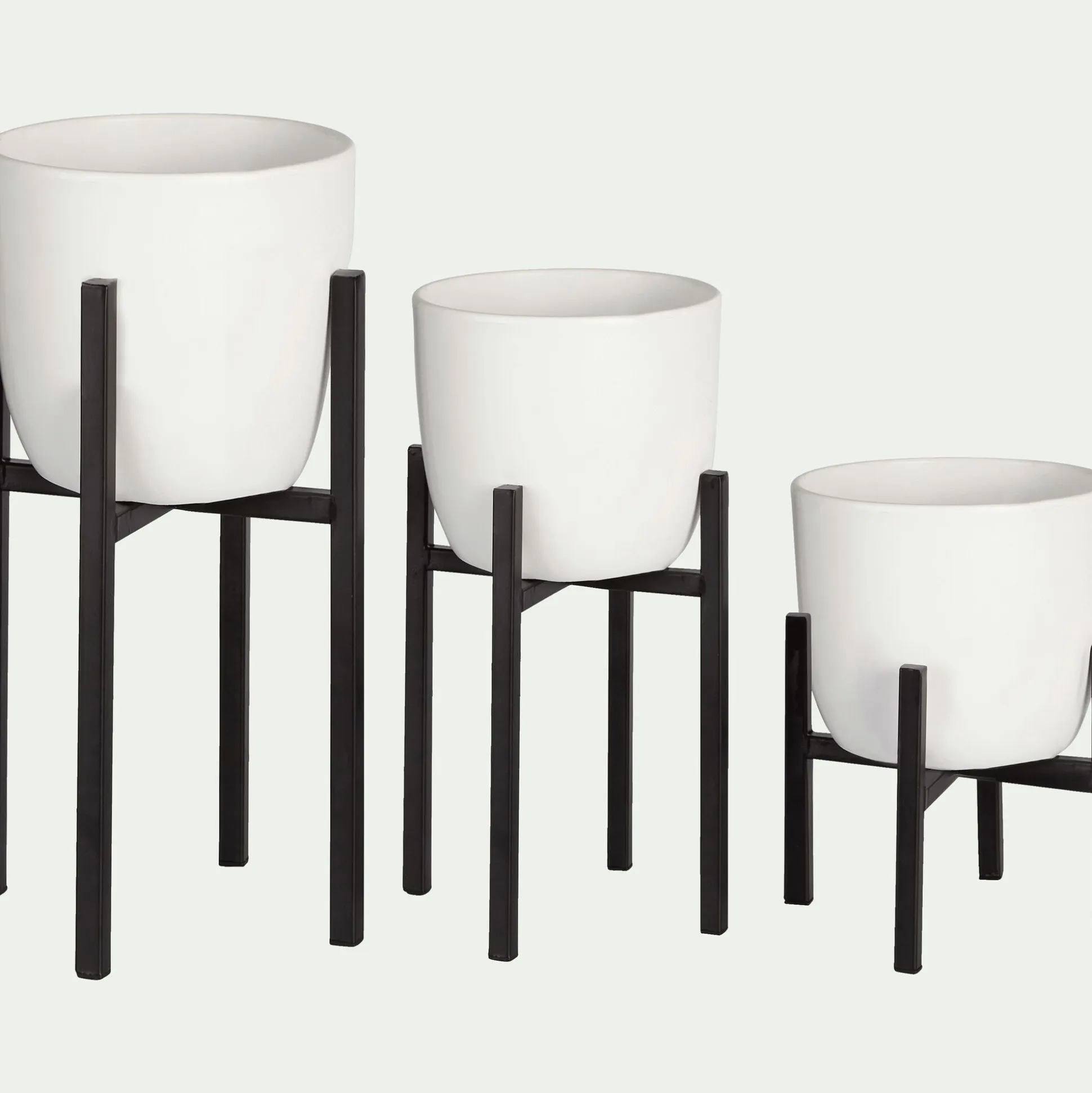 Porte-plante en métal noir H35xD20,5cm