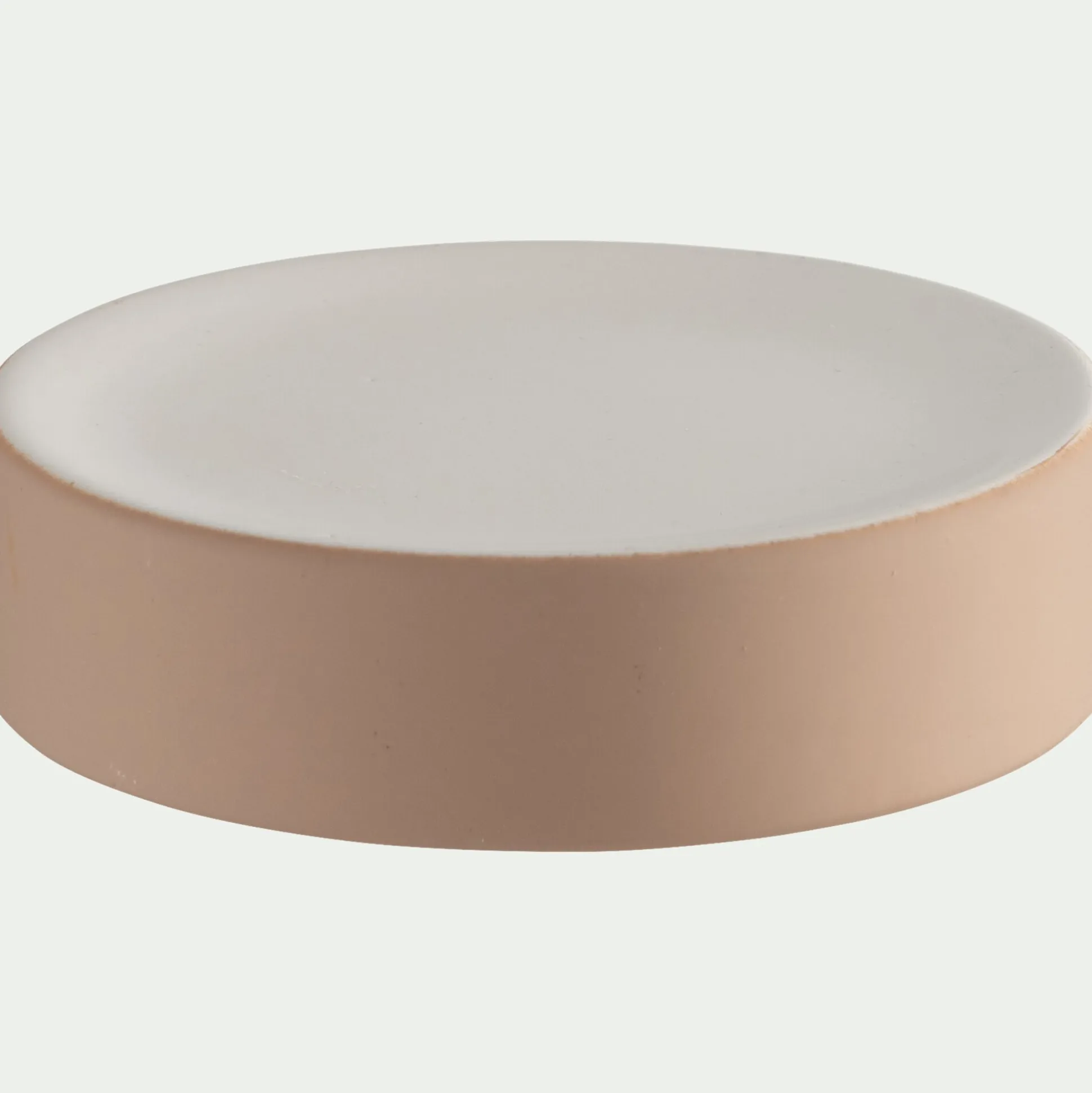 Porte-savon rond en grès - rose