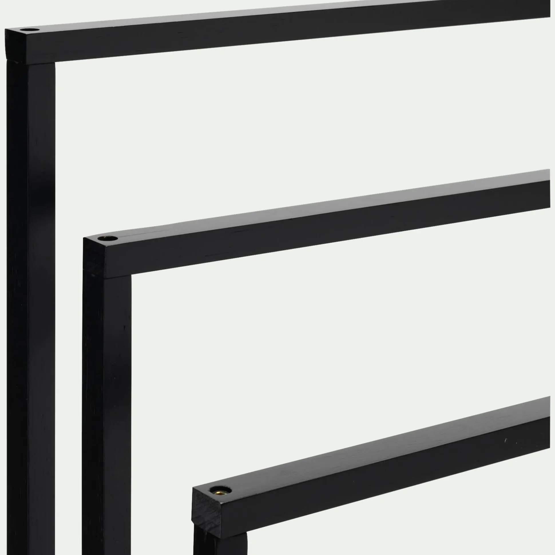 Porte-serviette triple en bambou H85cm - noir